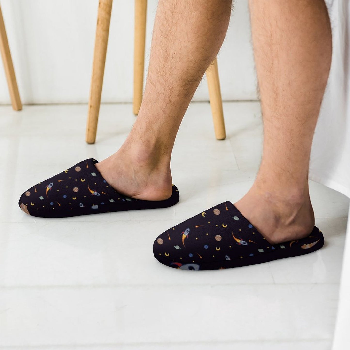 All-Over Print Men's Home Cotton Slippers
