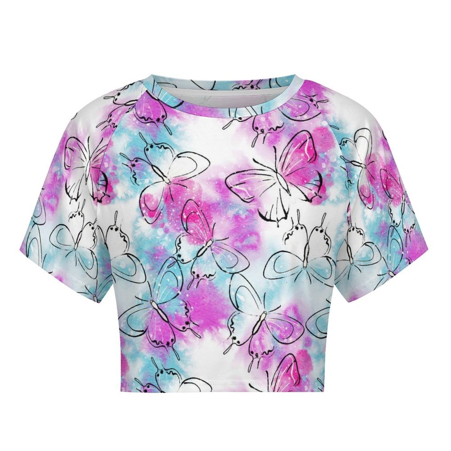 All-Over Print Women's Short Sleeved Navel Exposed