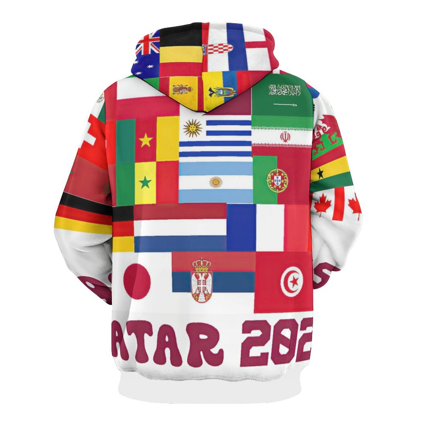All-Over Print Loose-Fit Adult Hoodie with Double Layer Hood