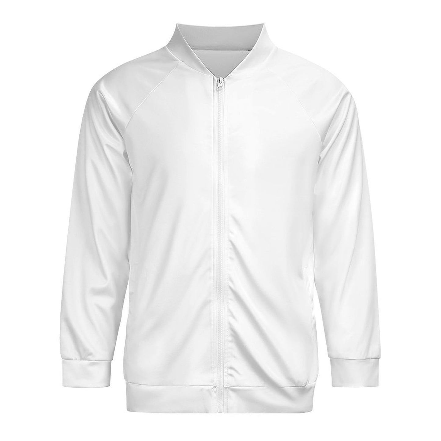 All-Over Print Crew Neck Zipper Shirt