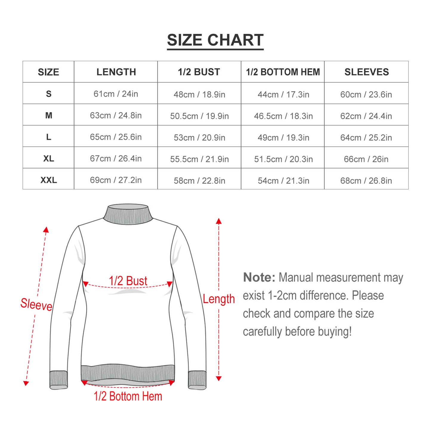 All-Over Print High Neck Sweater