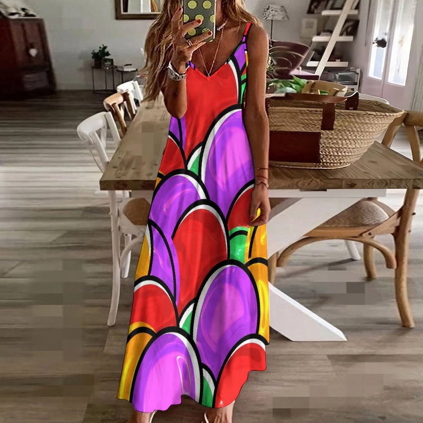 All-Over Print Women's Halter Long Dress