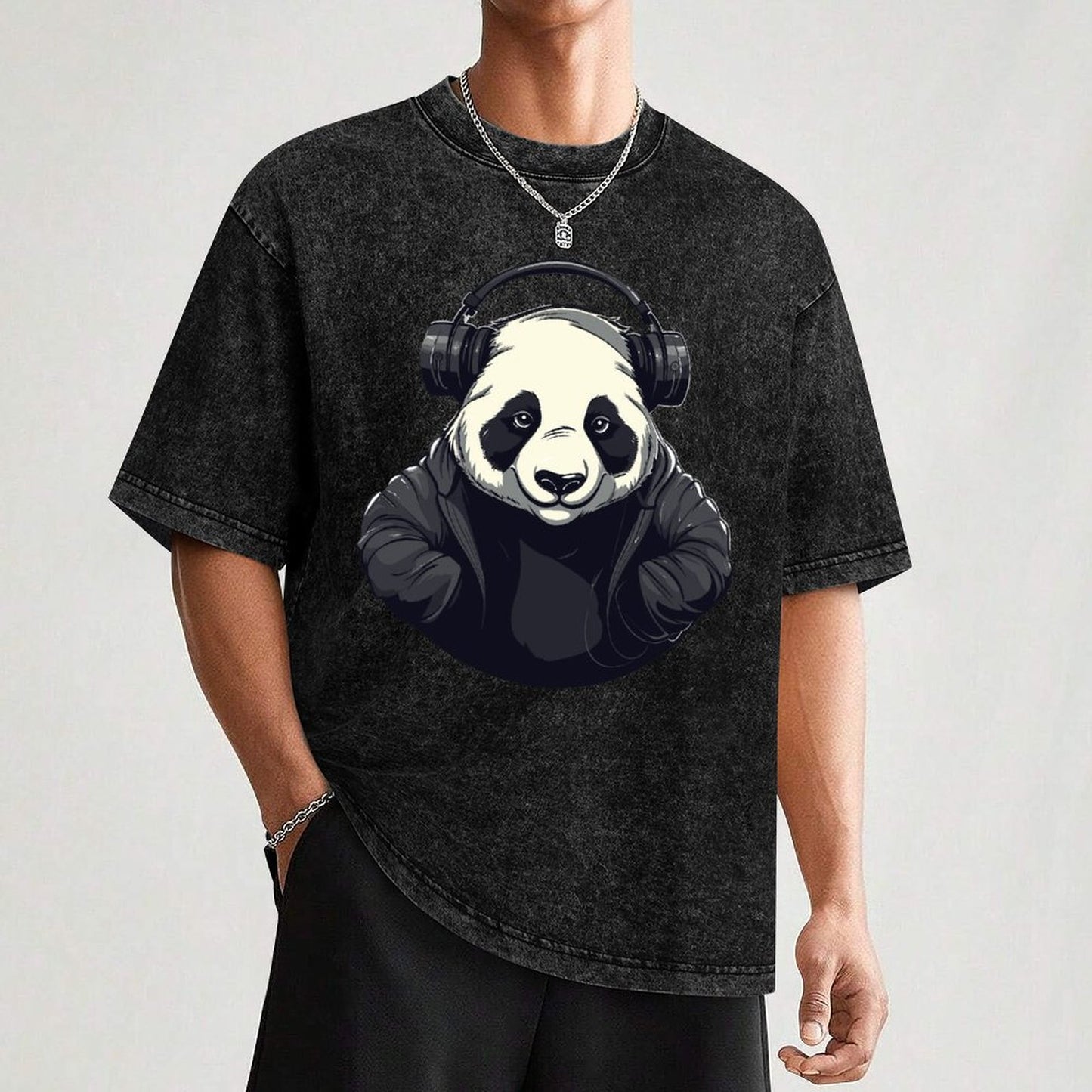 Iron on vintage wash drop shoulder t-shirt