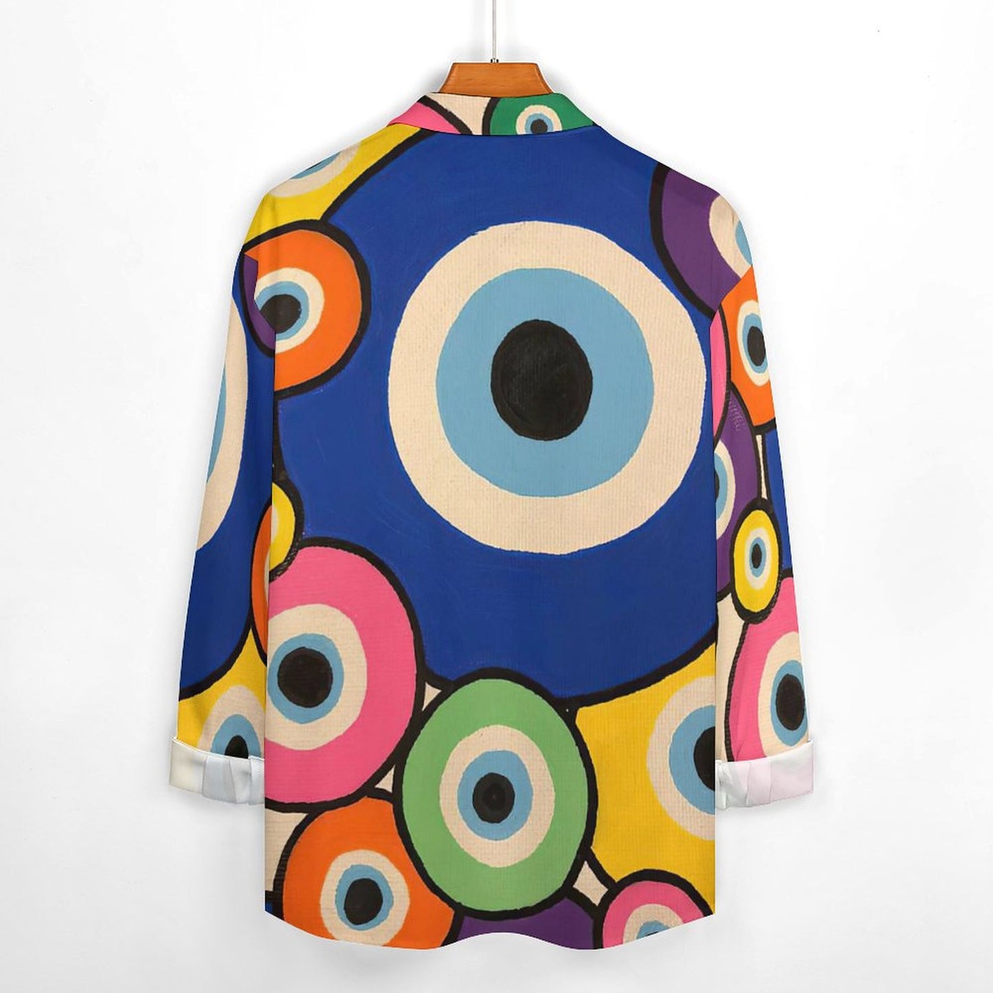 All-Over Print Lapel Pocket Long Sleeve Shirt