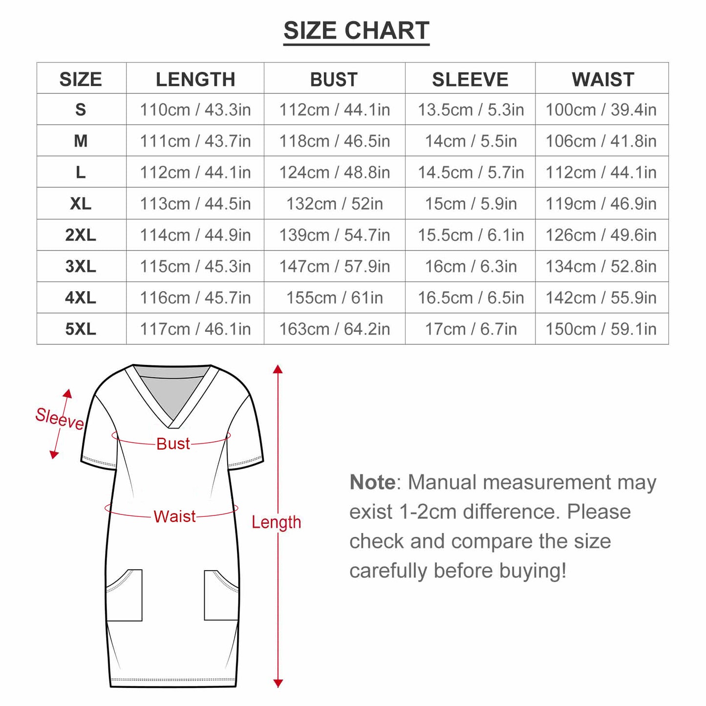 All-Over Print Women's Loose Pocket Dress