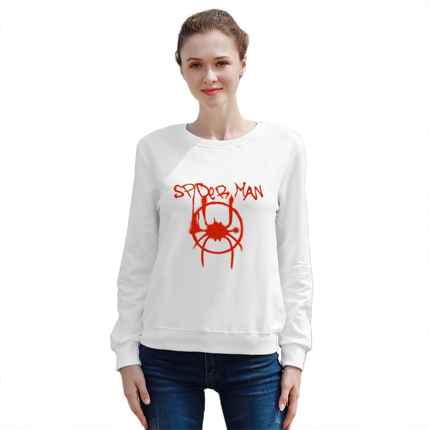 100% Cotton Women's Pullover Sweatshirt (front print)