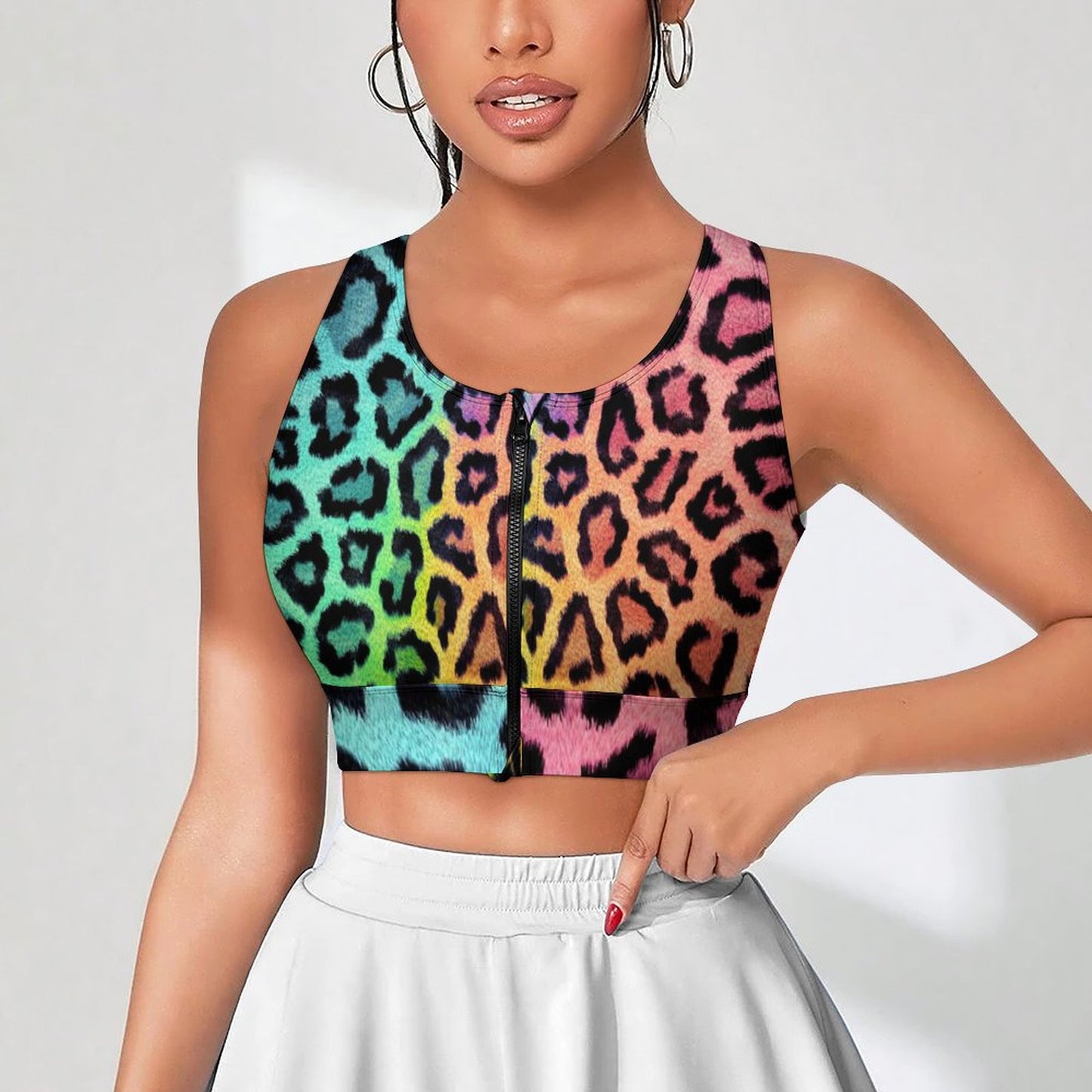 All-Over Print Women's Yoga Zipper Vest