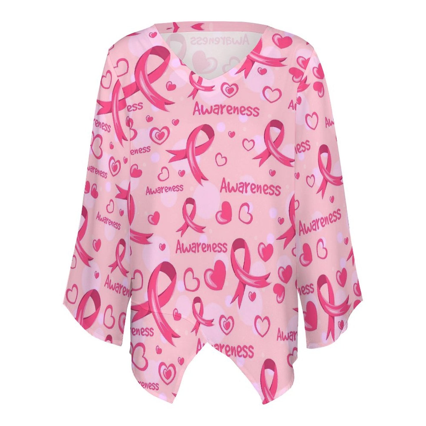 All-Over Print Women's Casual Loose Chiffon Long Sleeve Top