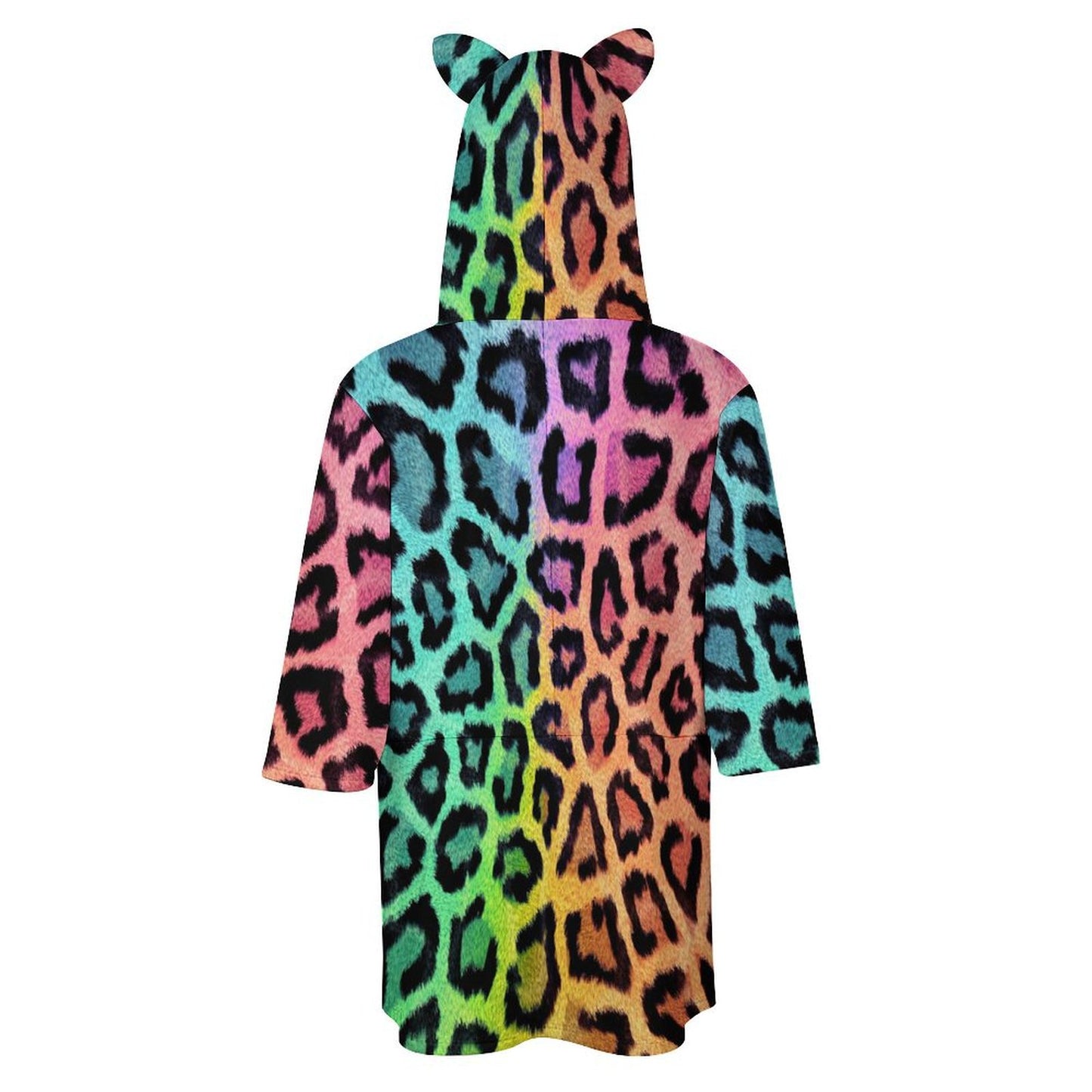 All-over Printed Hoodie Pullover Seven-quarter Sleeve Loose Sweatshirt