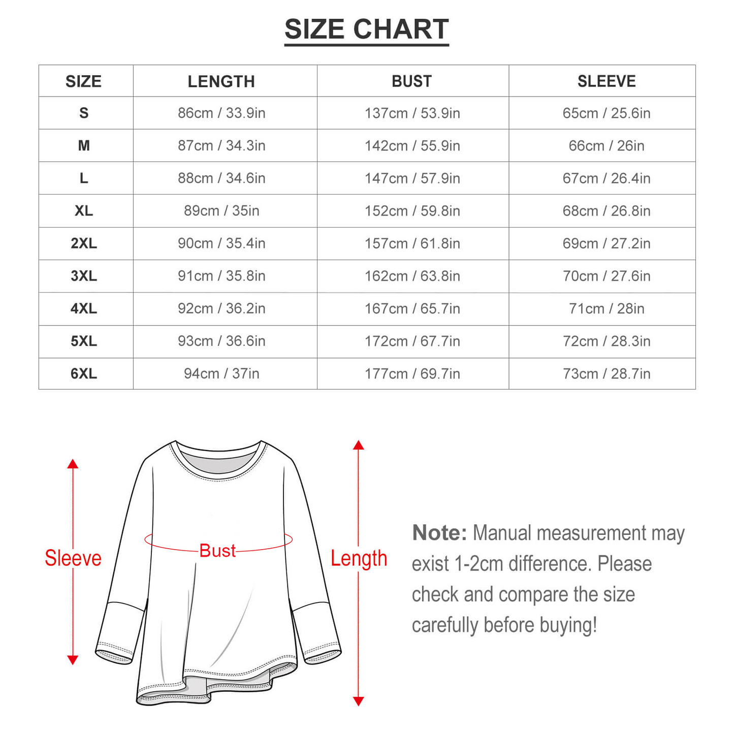 All-Over Print Women's Irregular Pullover Long Sleeve T-Shirt