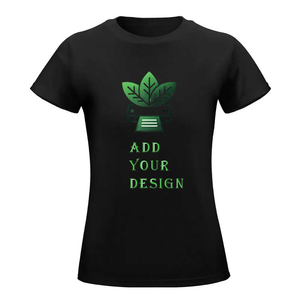 100% Cotton Women's Short Sleeve T-Shirt(front and back printing)