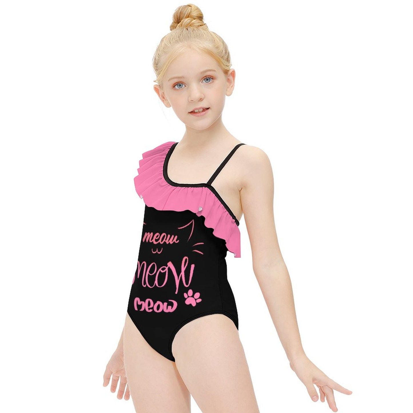 All-Over Print Children's Ruffle One-piece Swimsuit