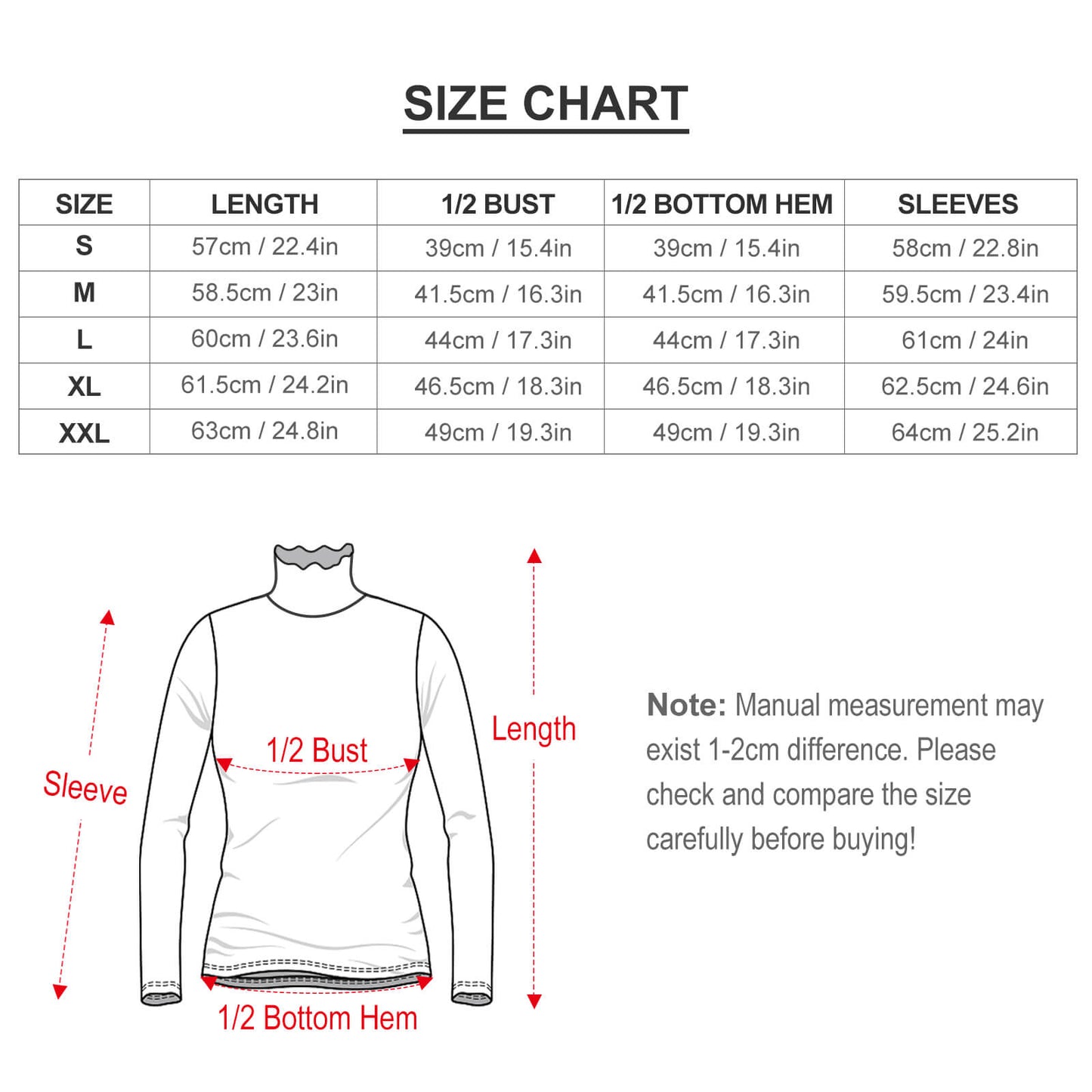 All-Over Print Women's Turtleneck Sweater