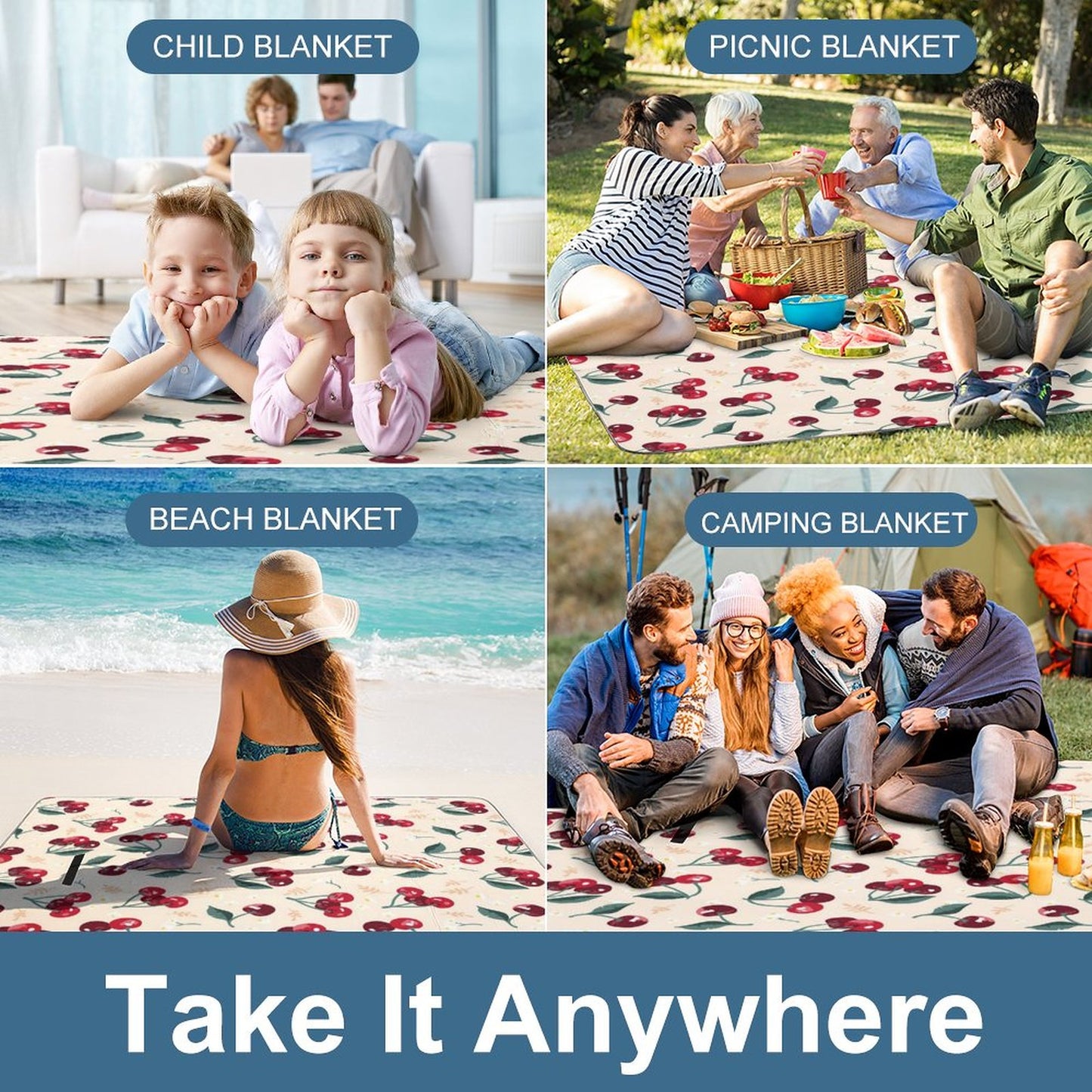All-Over Print Square Picnic Mat