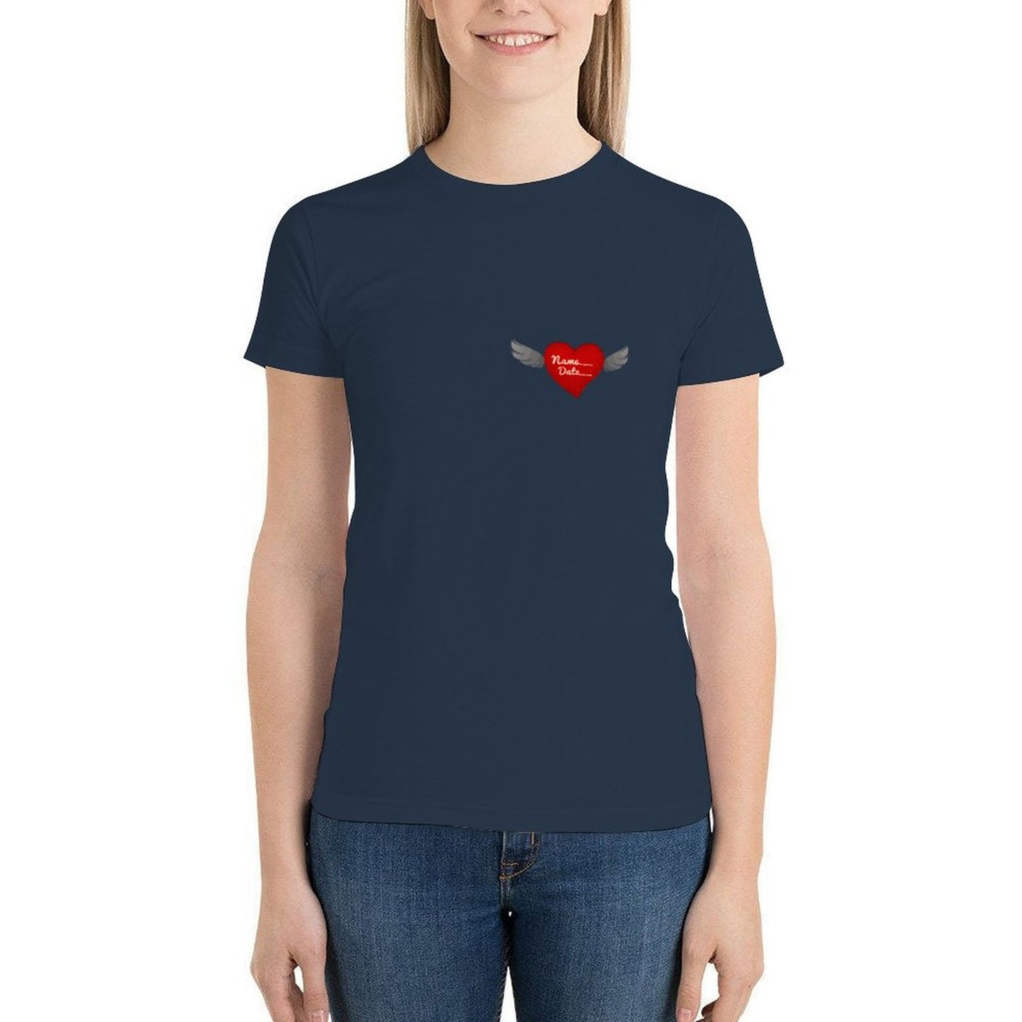 100% Cotton Women's Short Sleeve T-Shirt(front and back printing)
