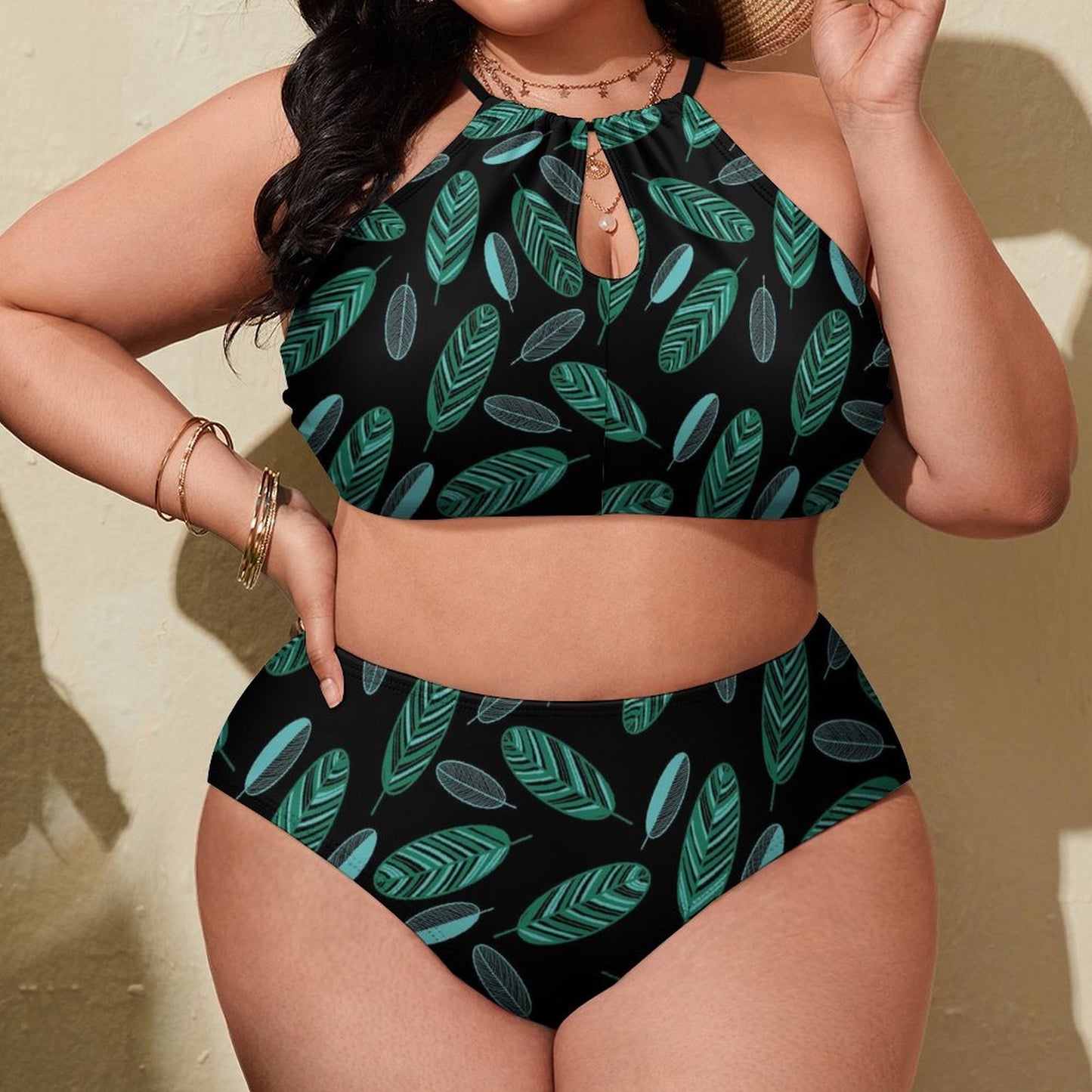 All-Over Print Plus Size Bikini Swimsuit