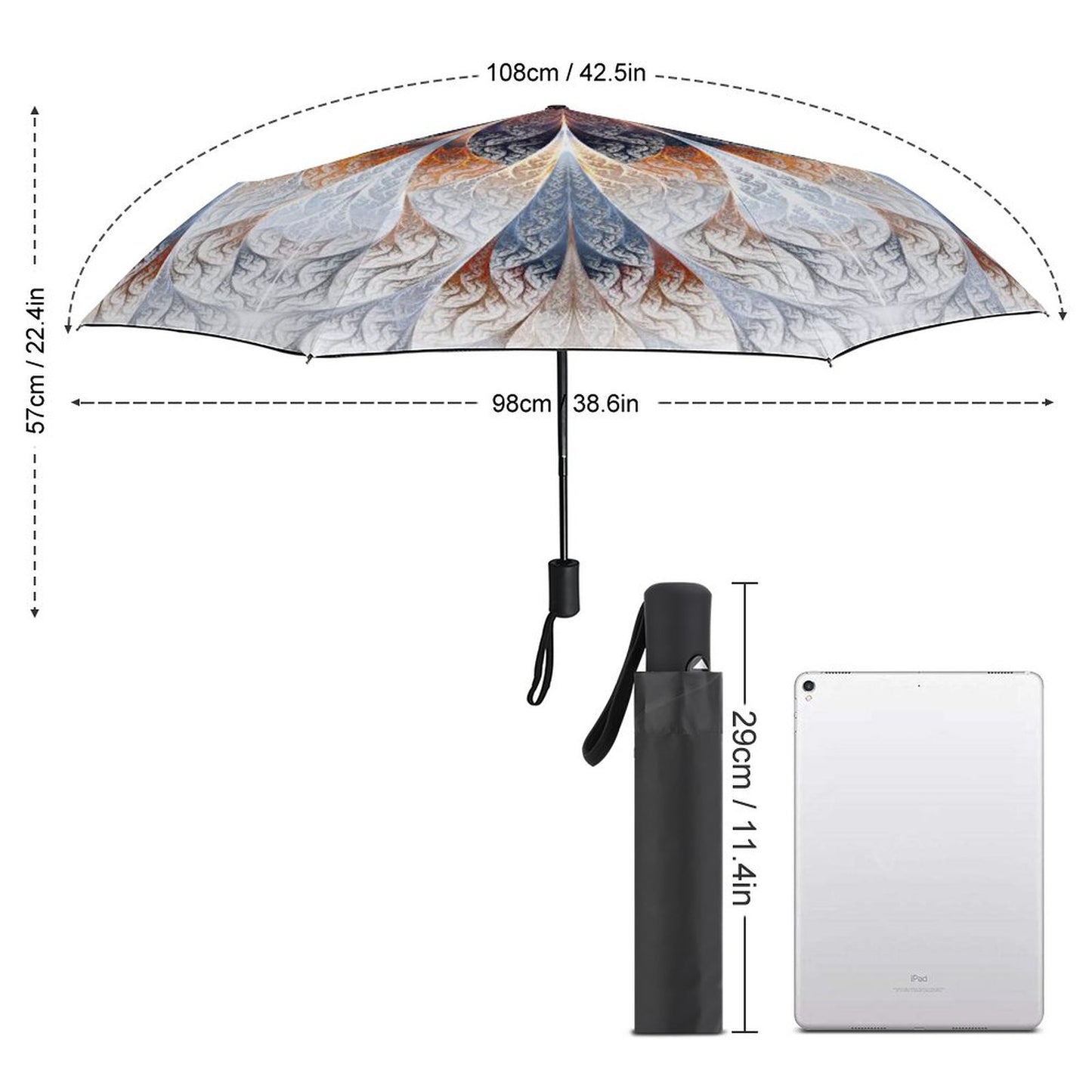 3 Fold Auto Umbrella(Printed on the outside)