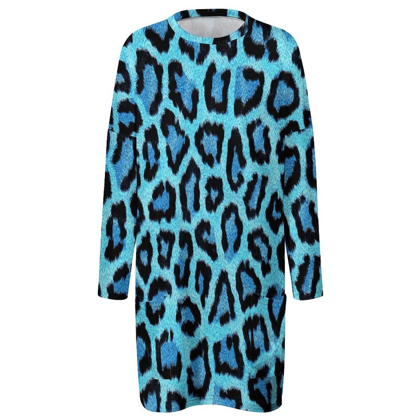 All-over Print Women's Long Sleeve Round Neck Large Pocket Sweatshirt