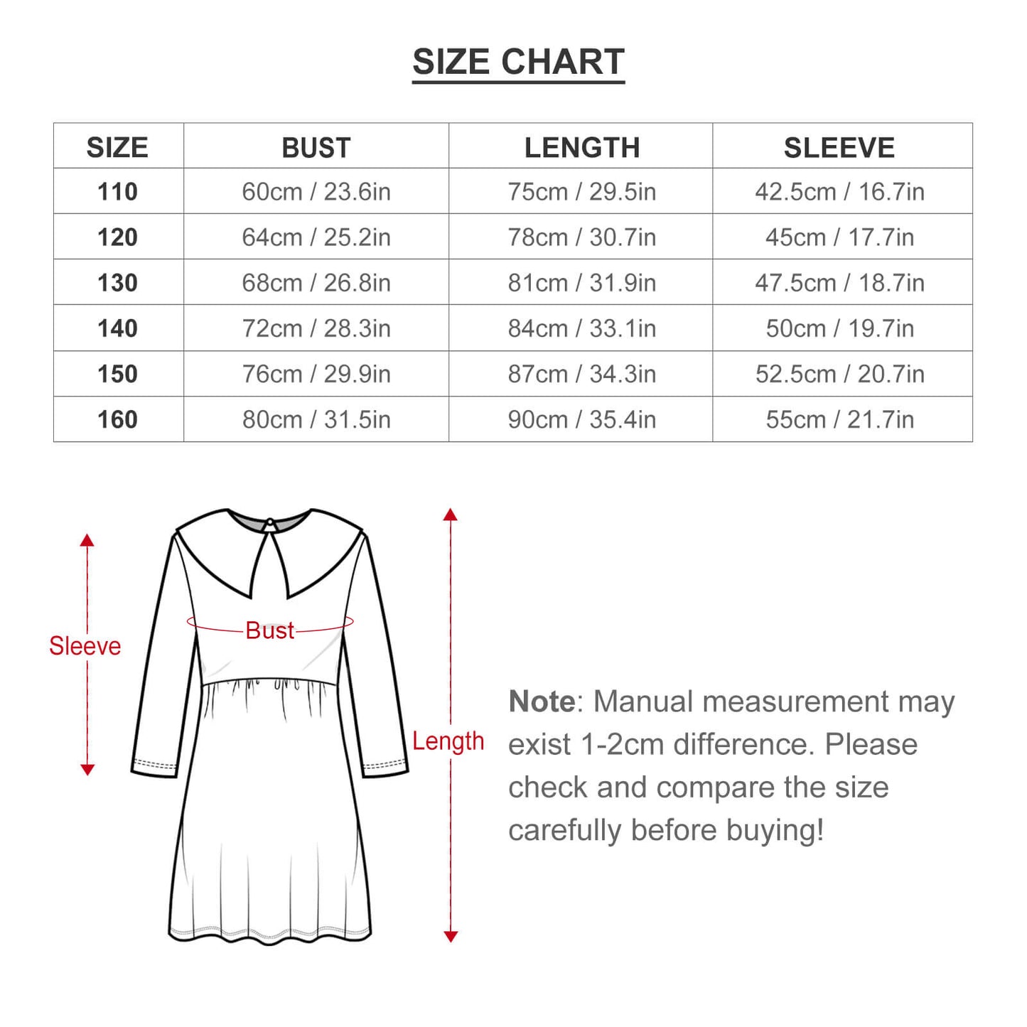 All-Over Print Children's Long Sleeved Dress