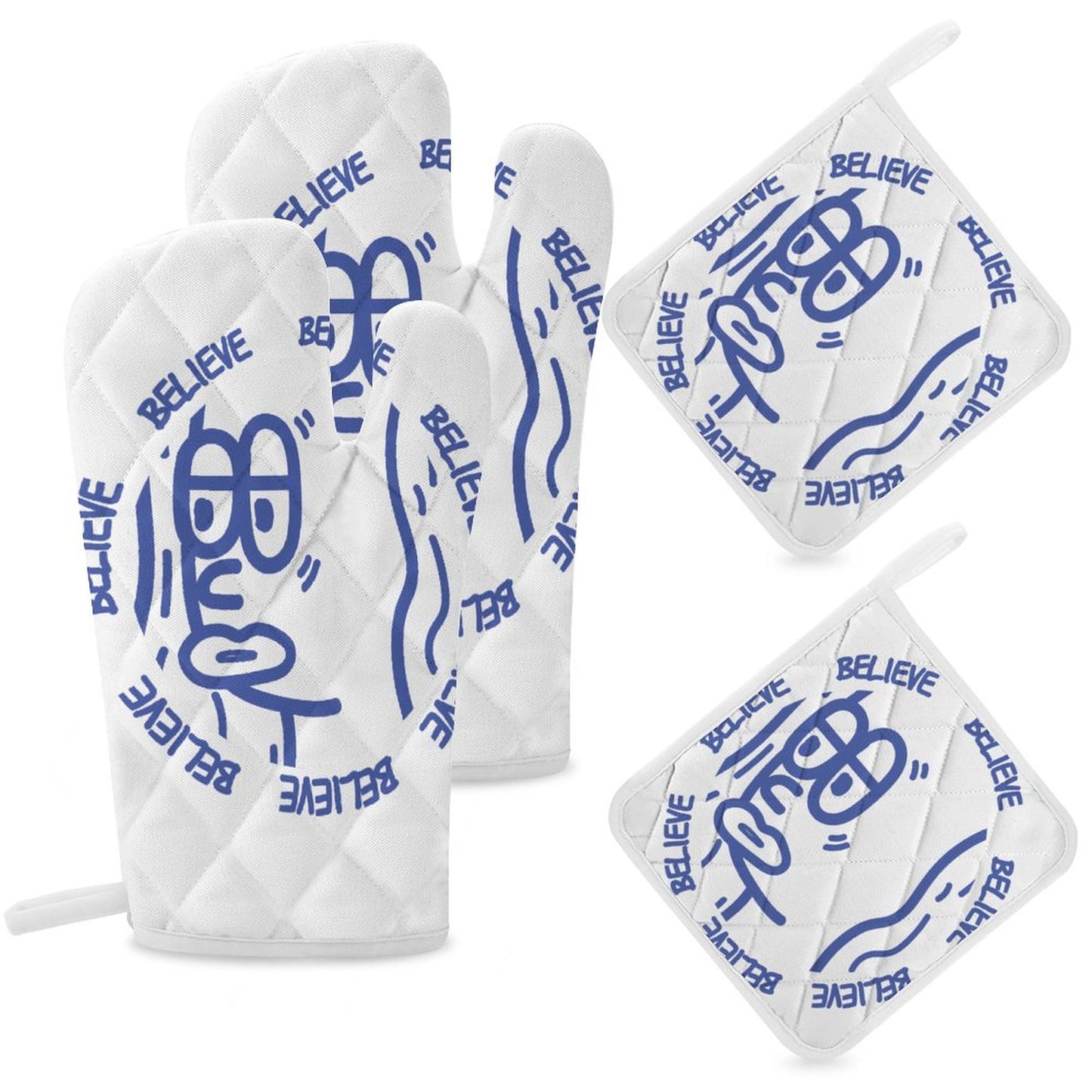 Insulated Mitts and Pan Liners (Set of 4)