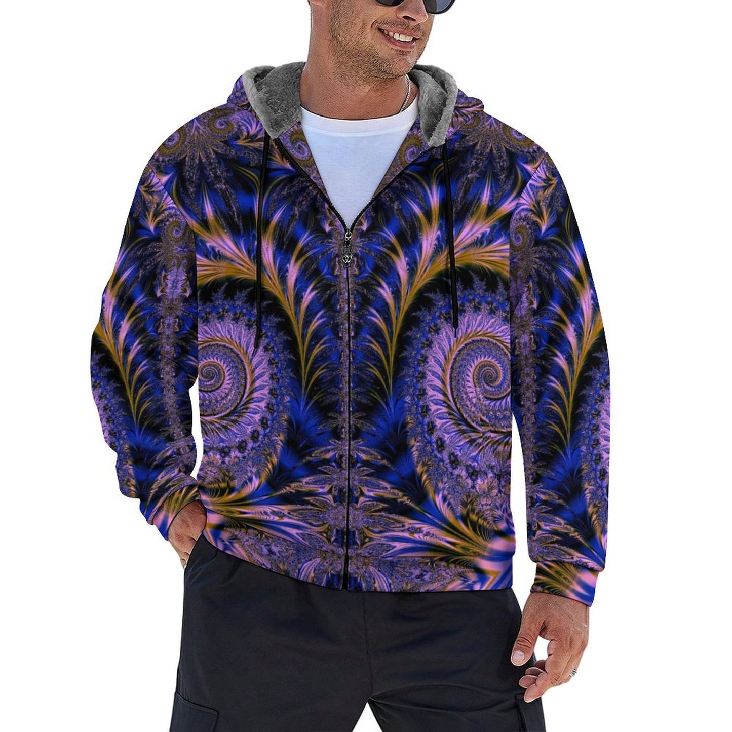Double Layer Padded Zip-Up Hoodie
