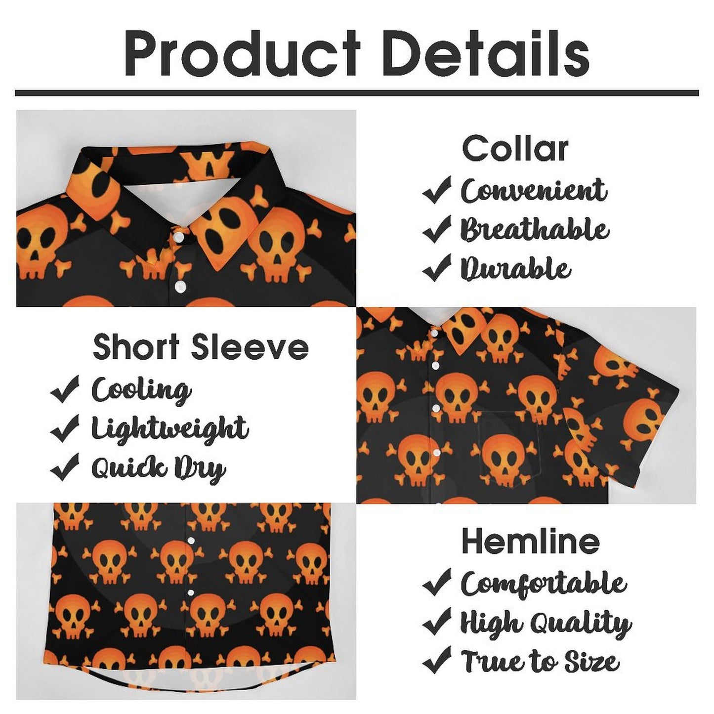 All-Over Print Collar Short Sleeve Shirt (with pocket)