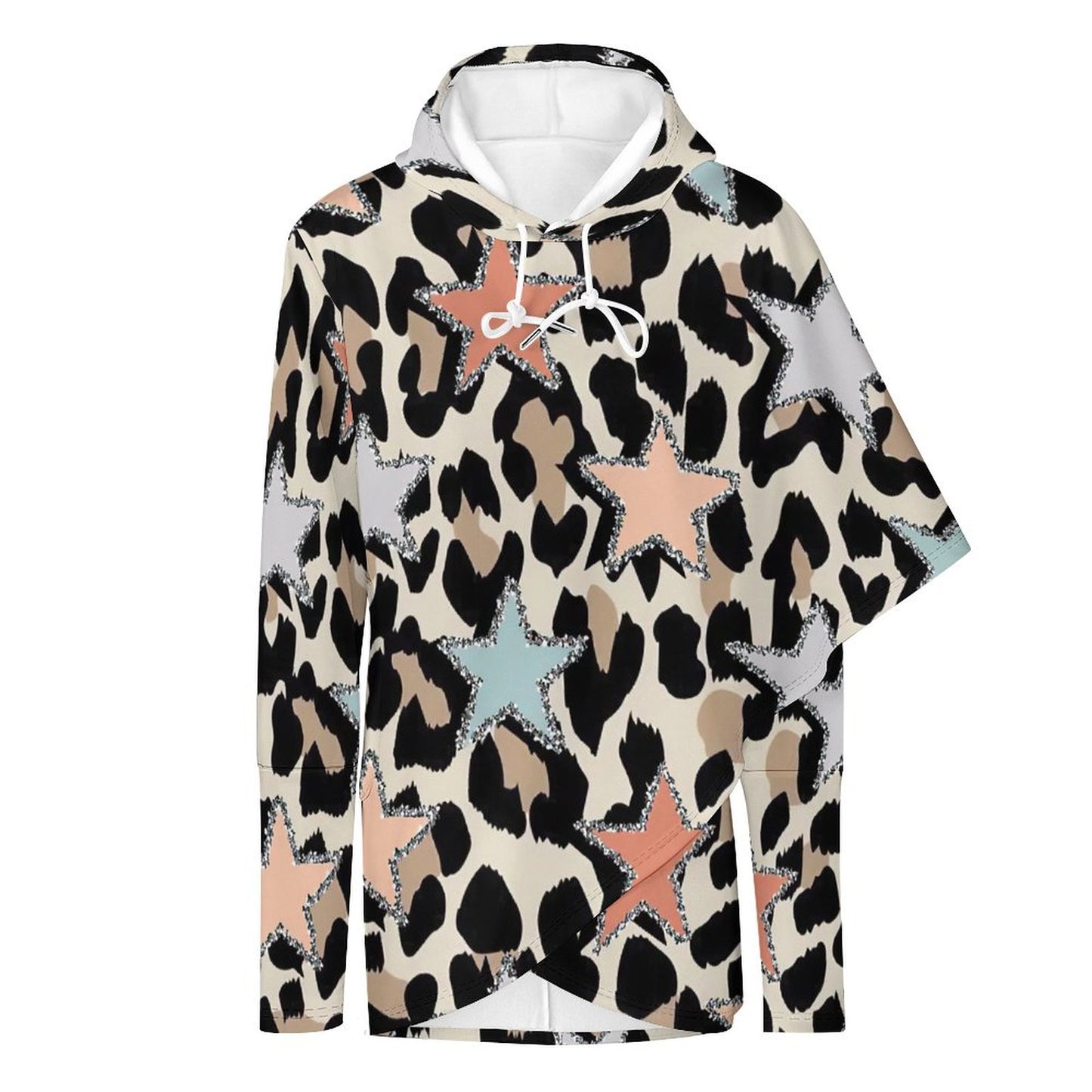 All-over Print Mid-Length Slim Fit Hoodie Sweatshirt