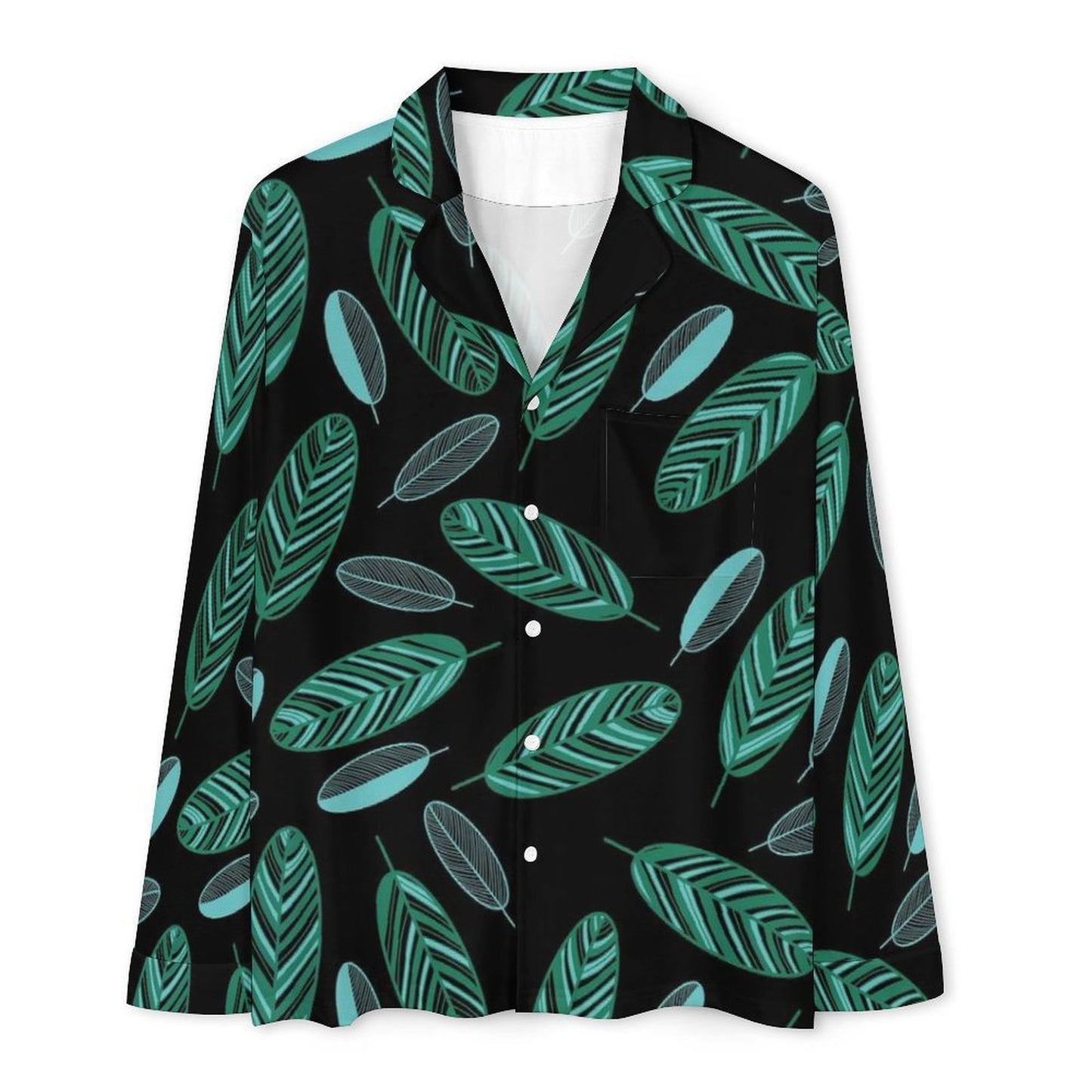All-Over Print Men's Cuban Neck Pajama Set