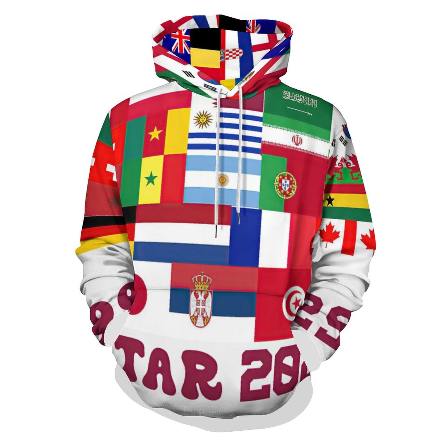All-Over Print Loose-Fit Adult Hoodie with Double Layer Hood
