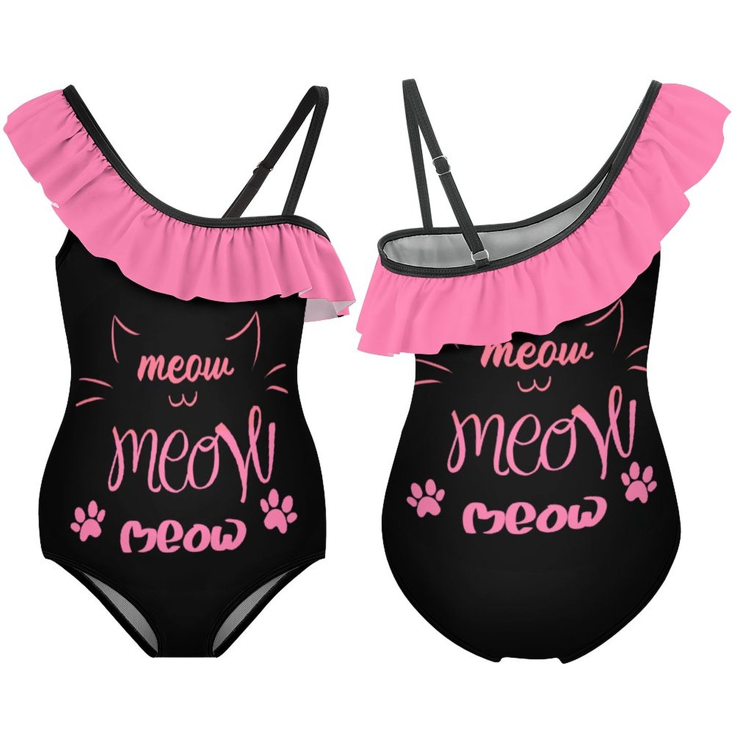 All-Over Print Children's Ruffle One-piece Swimsuit