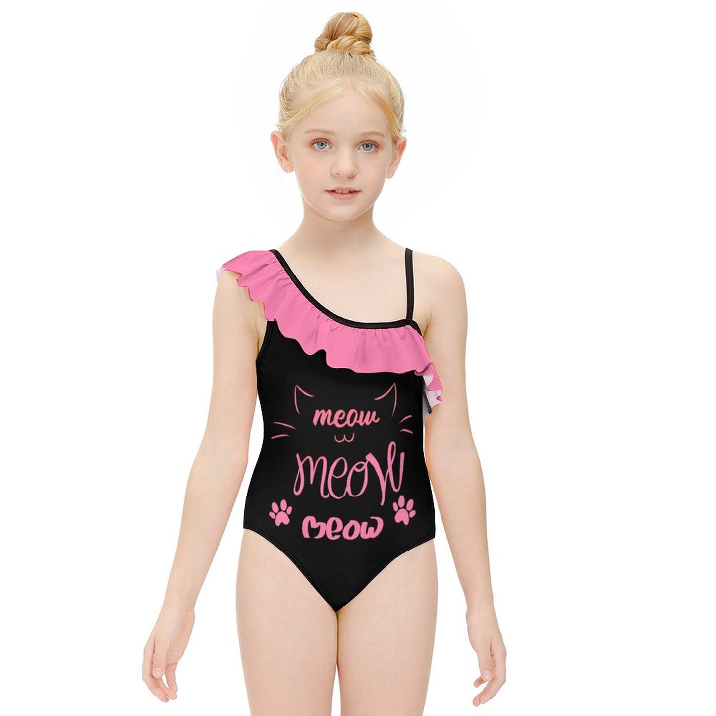 All-Over Print Children's Ruffle One-piece Swimsuit