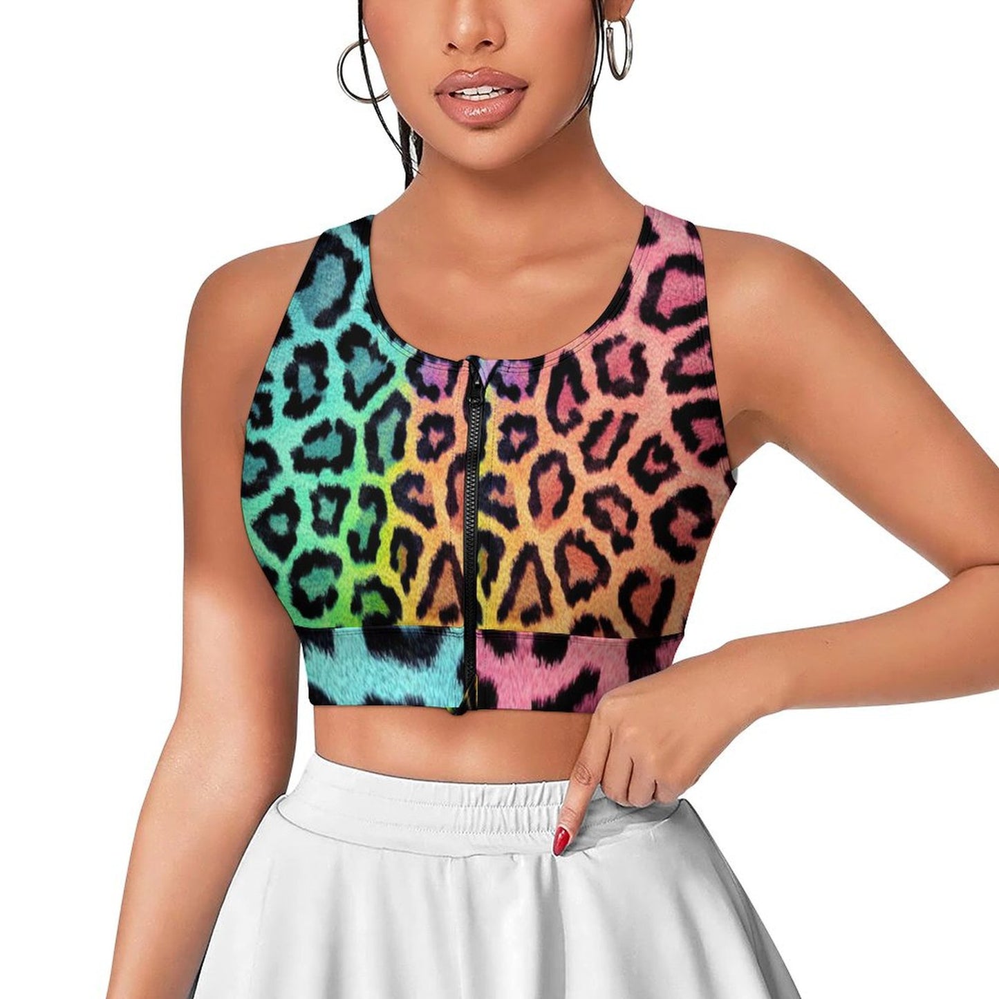All-Over Print Women's Yoga Zipper Vest