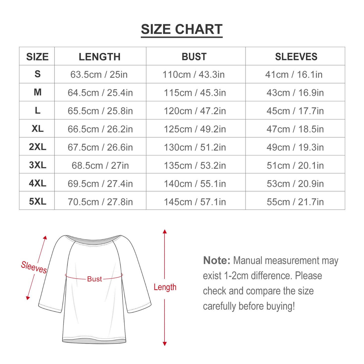 All-Over Print Women's Mid Sleeve Straight Neck T-shirt