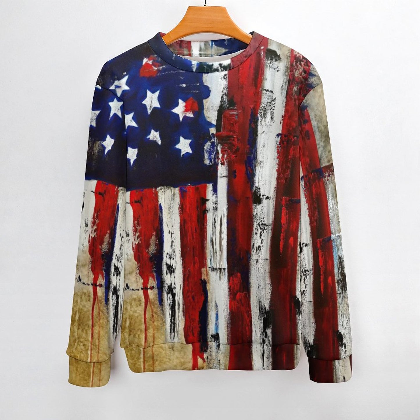 All-Over Print Round Neck Sweater