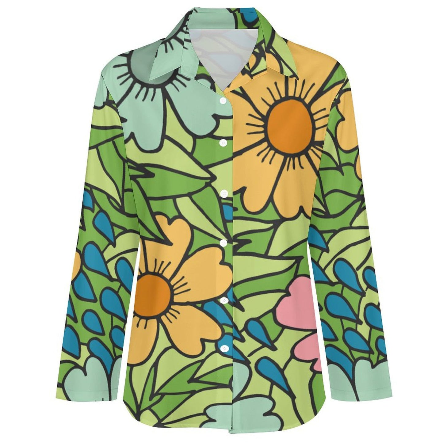 All-Over Print Women's Irregular Hem Shirt