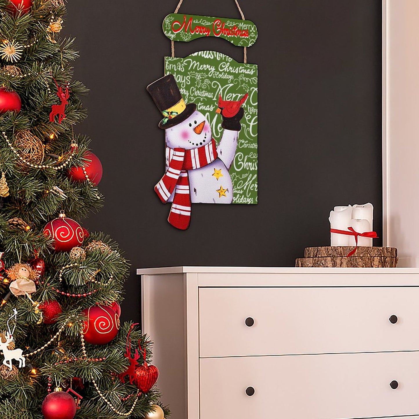 Christmas Snowman Wooden Wall Art