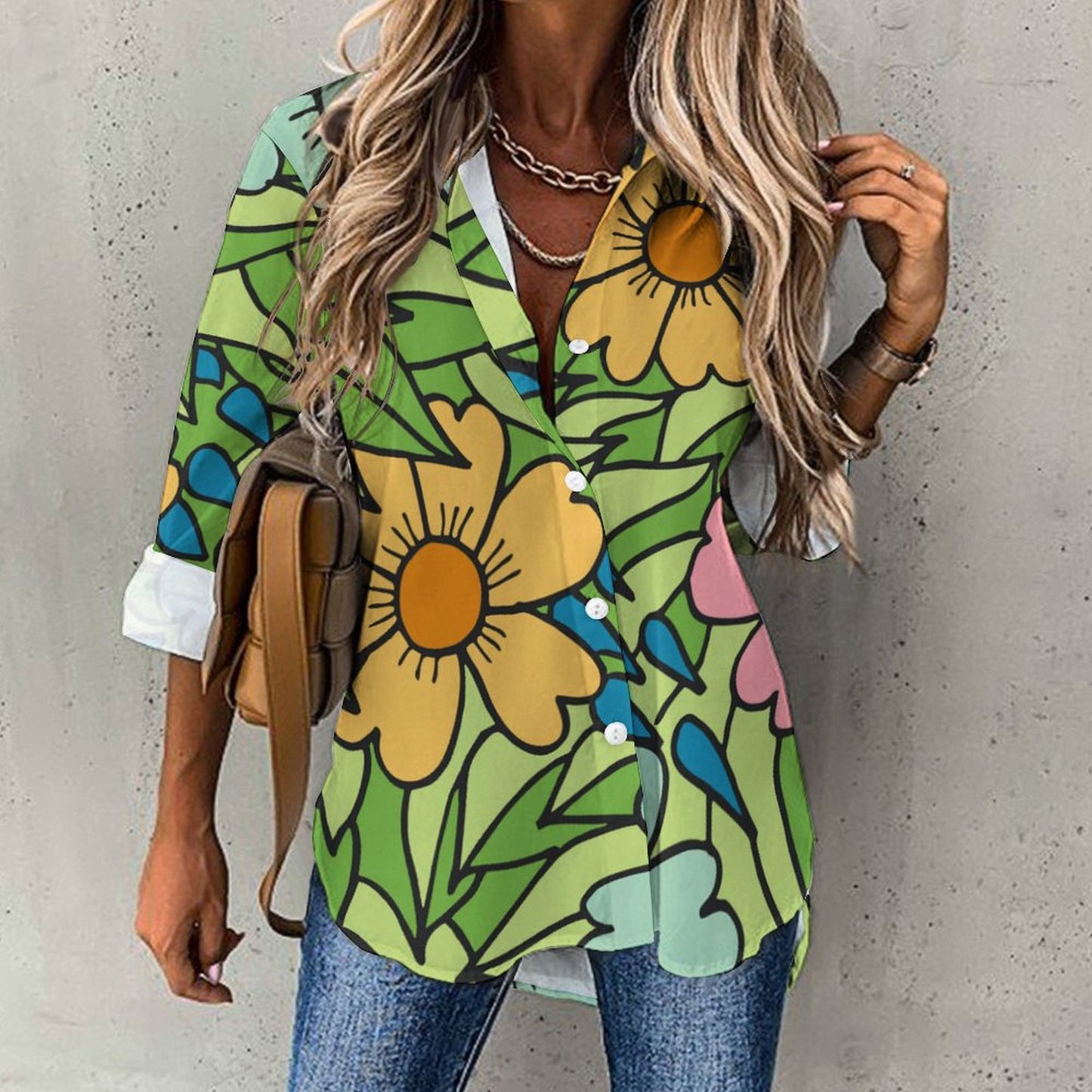 All-Over Print Women's Irregular Hem Shirt