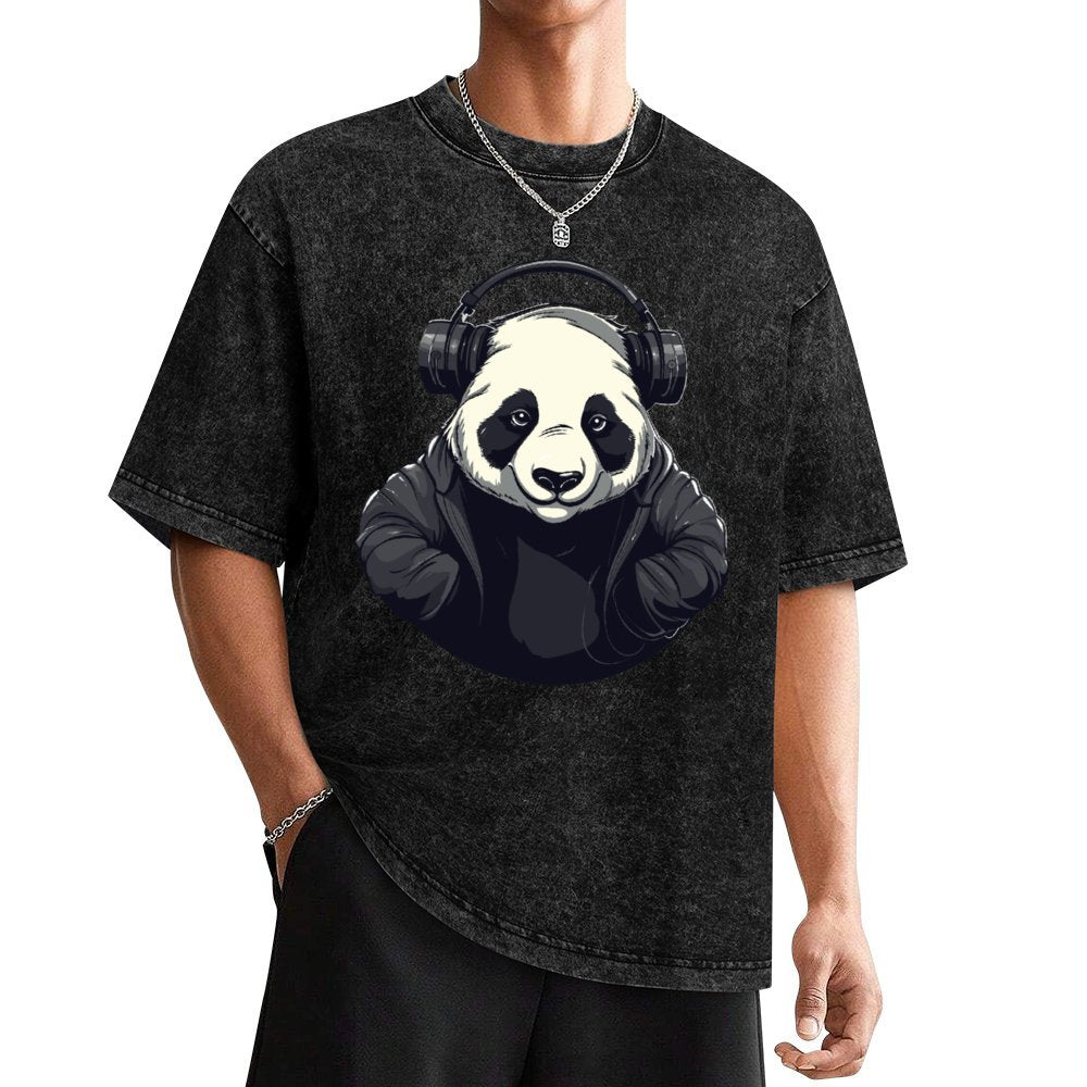 Iron on vintage wash drop shoulder t-shirt