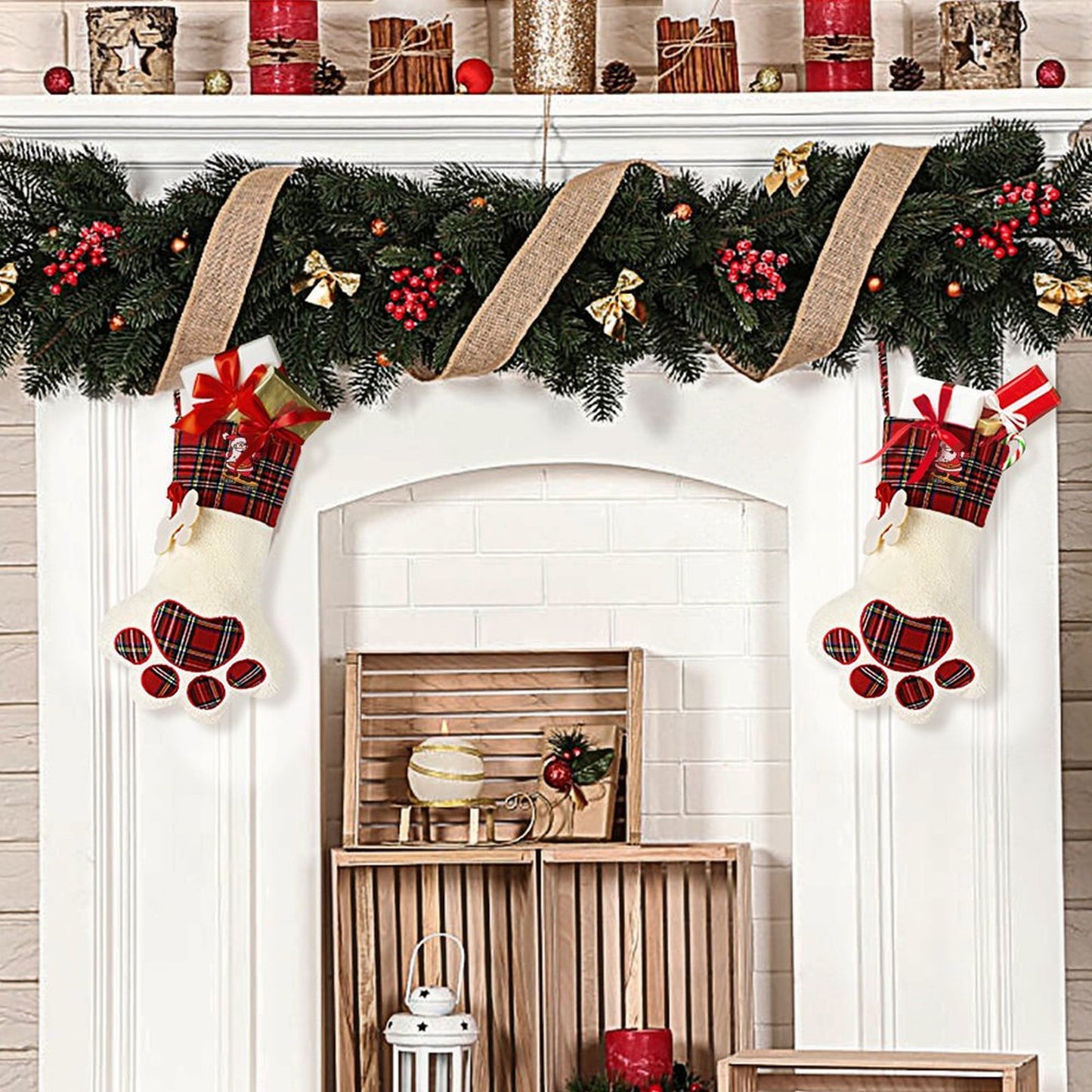 Dog Paw Christmas Stocking