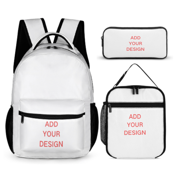School Bag Portable Lunch Bag Stationery Bag Set