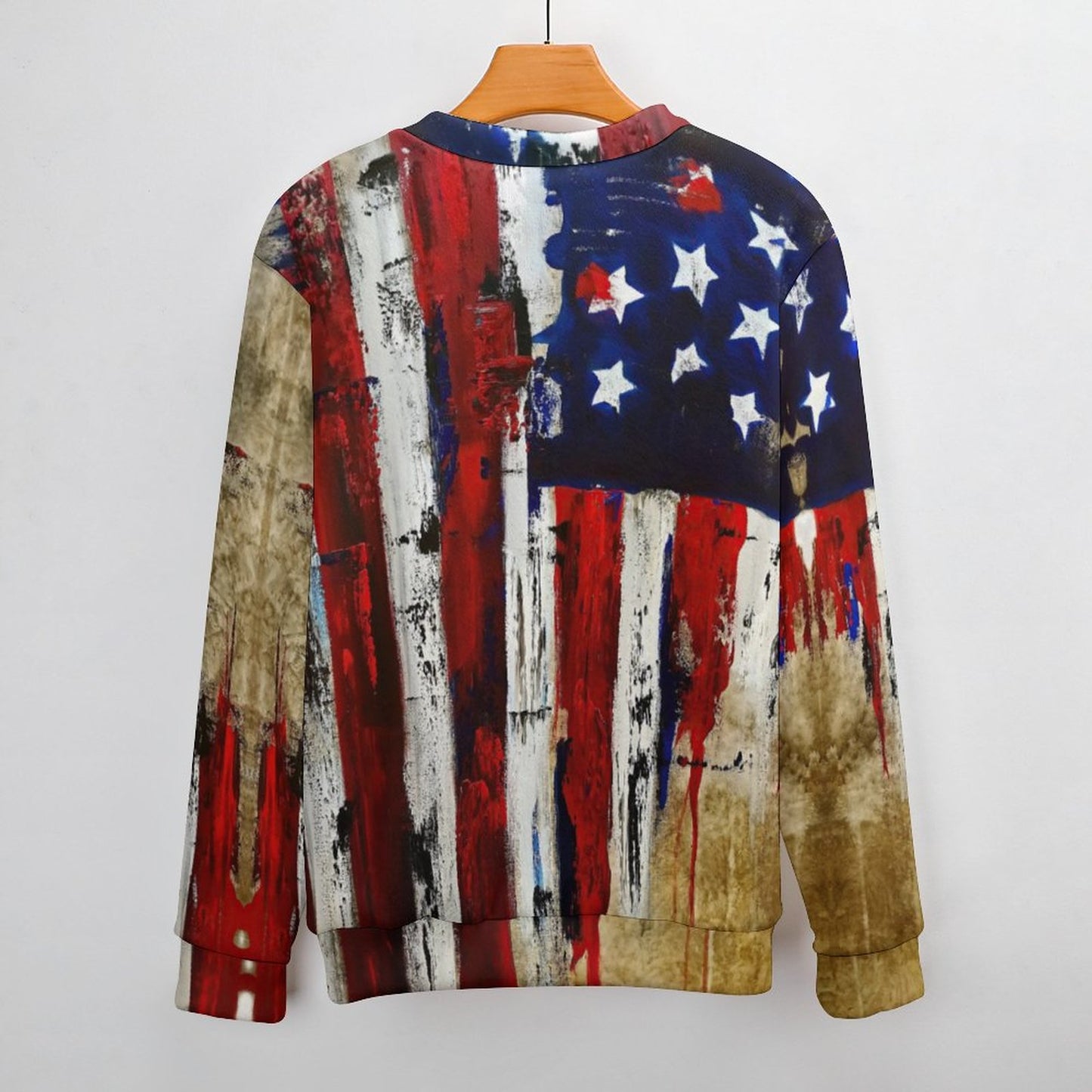 All-Over Print Round Neck Sweater