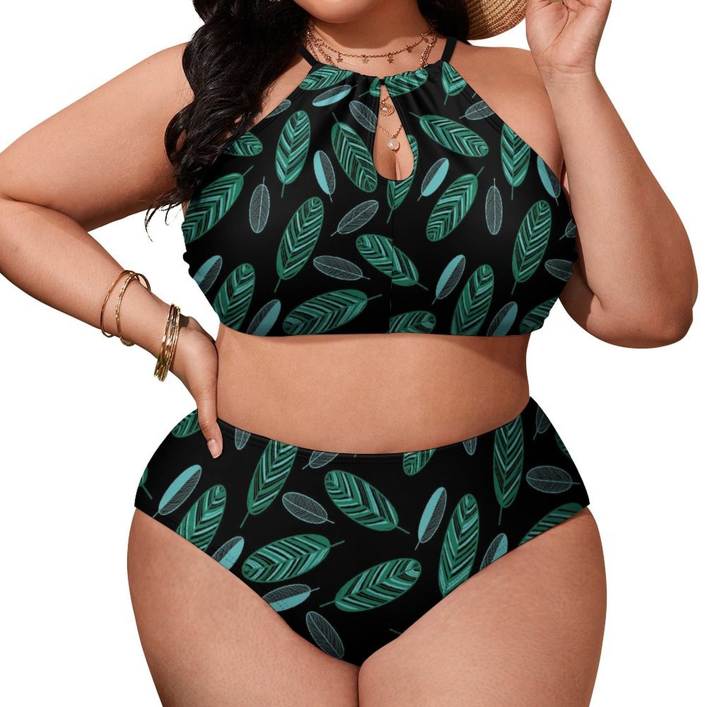 All-Over Print Plus Size Bikini Swimsuit