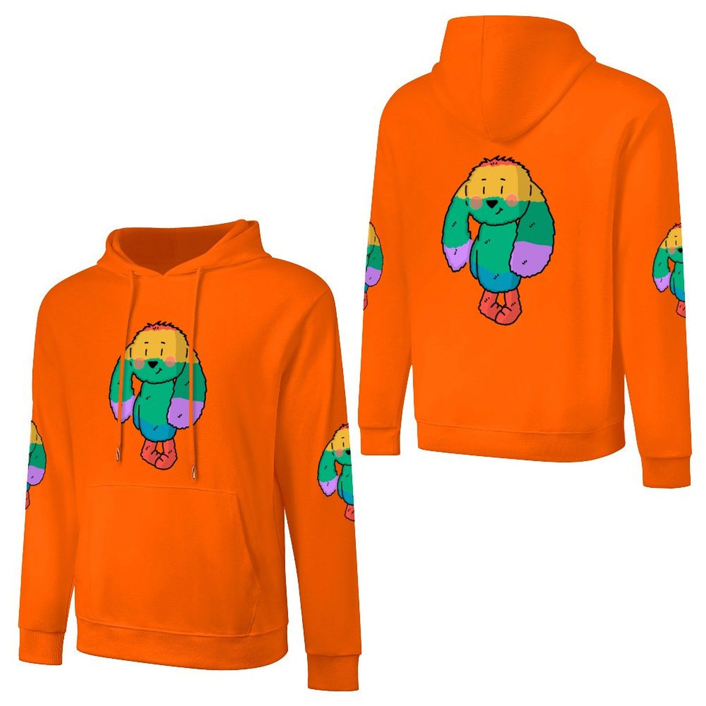 100% Cotton Multicolor Hoodie (front and back + 2 sleeve printed)