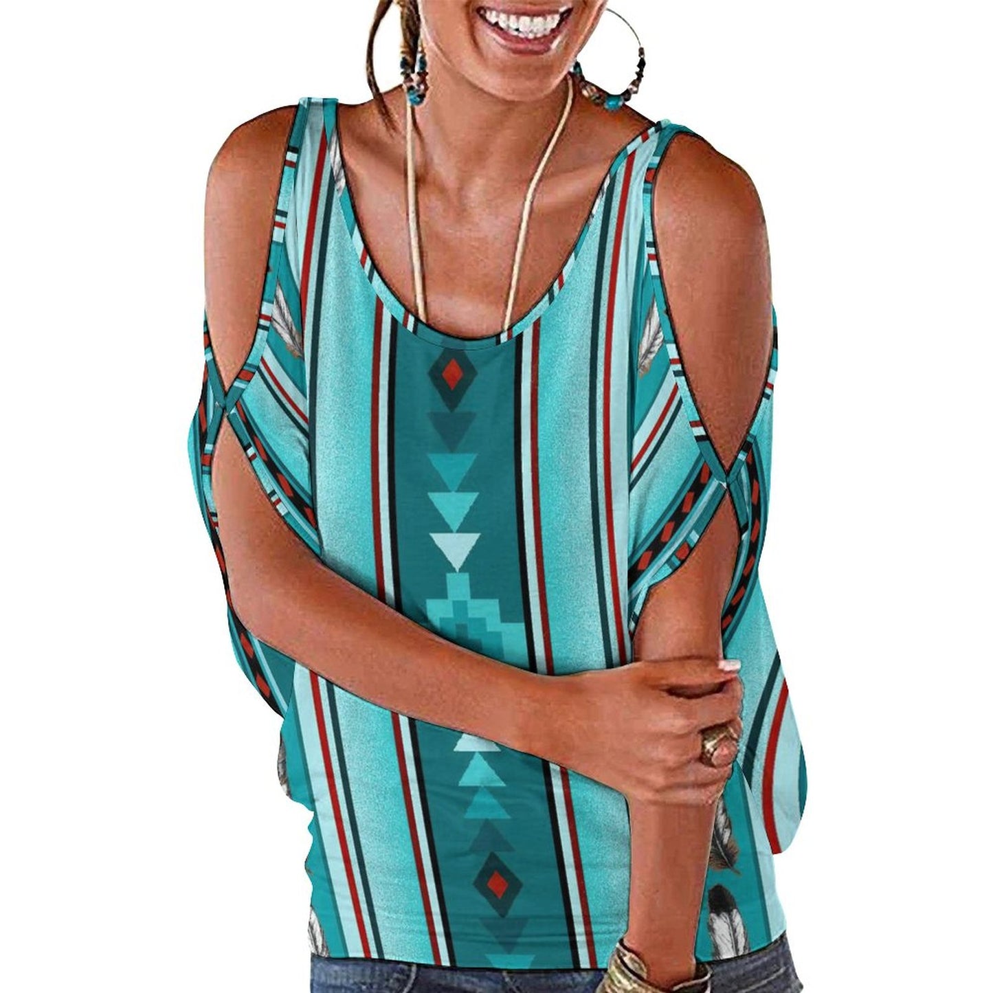 All-Over Print Women's Off Shoulder T-shirt