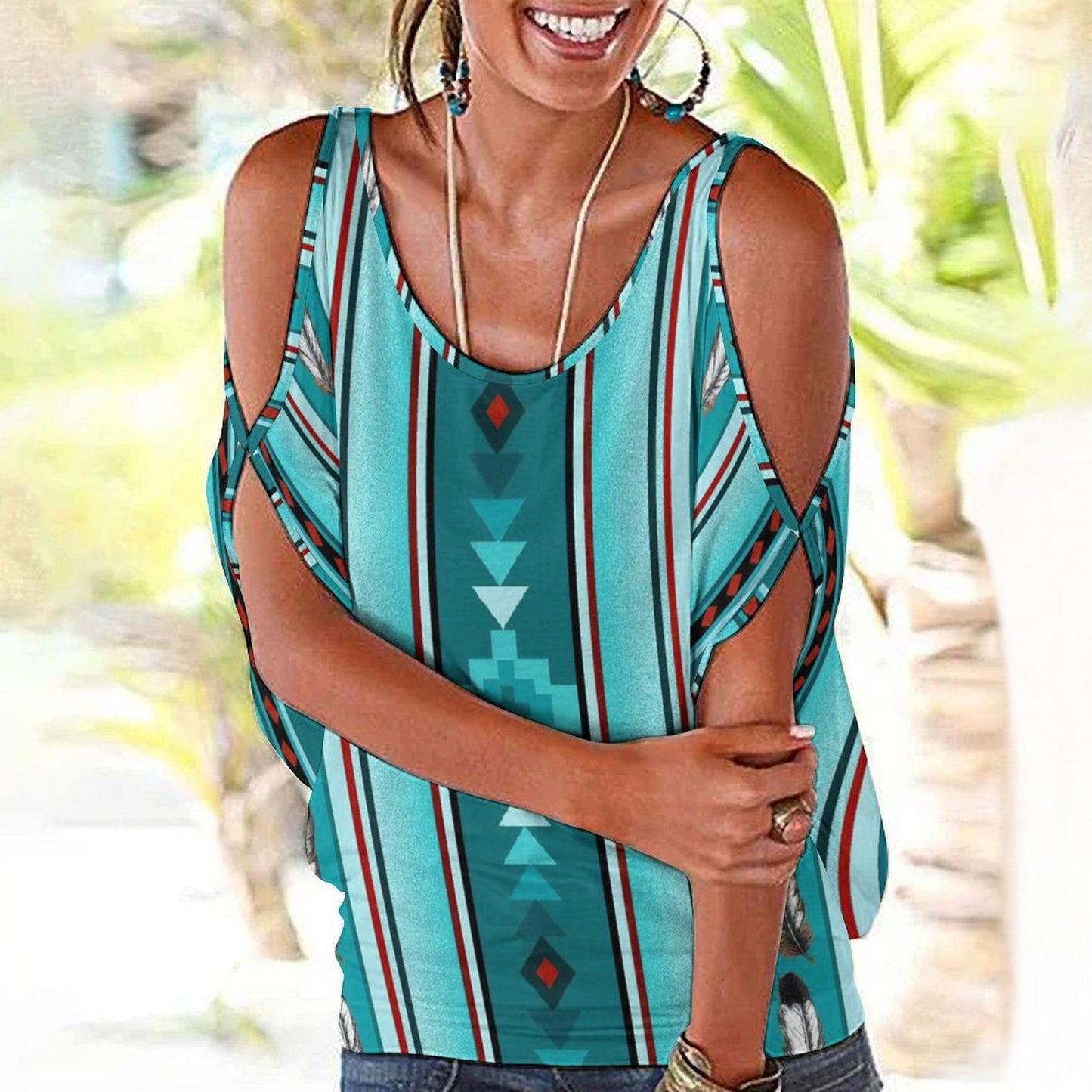 All-Over Print Women's Off Shoulder T-shirt