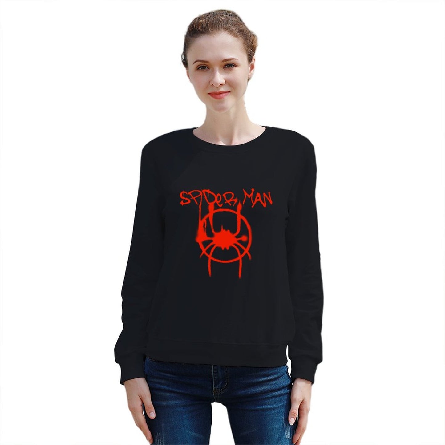 100% Cotton Women's Pullover Sweatshirt (front print)