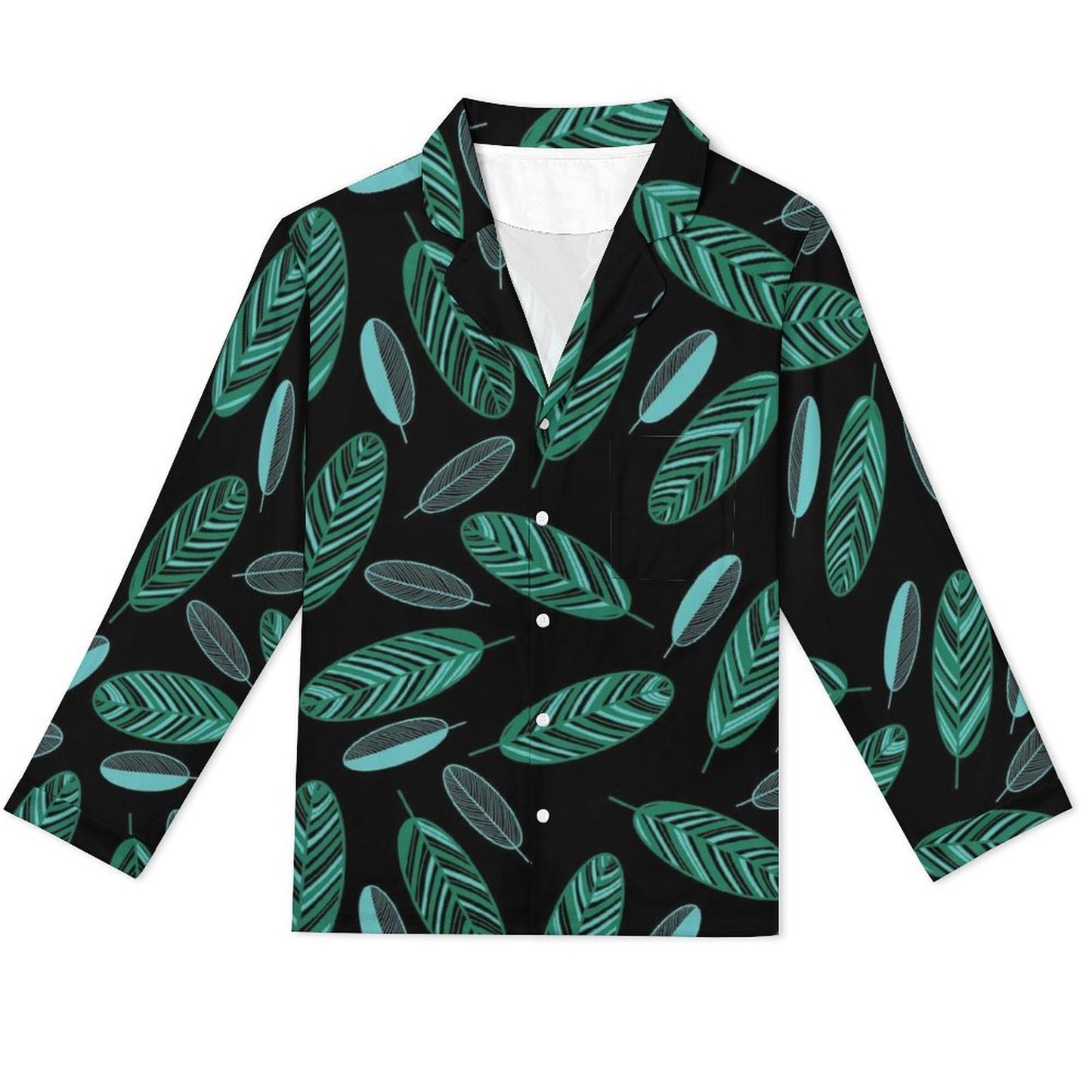 All-Over Print Men's Cuban Neck Pajama Set