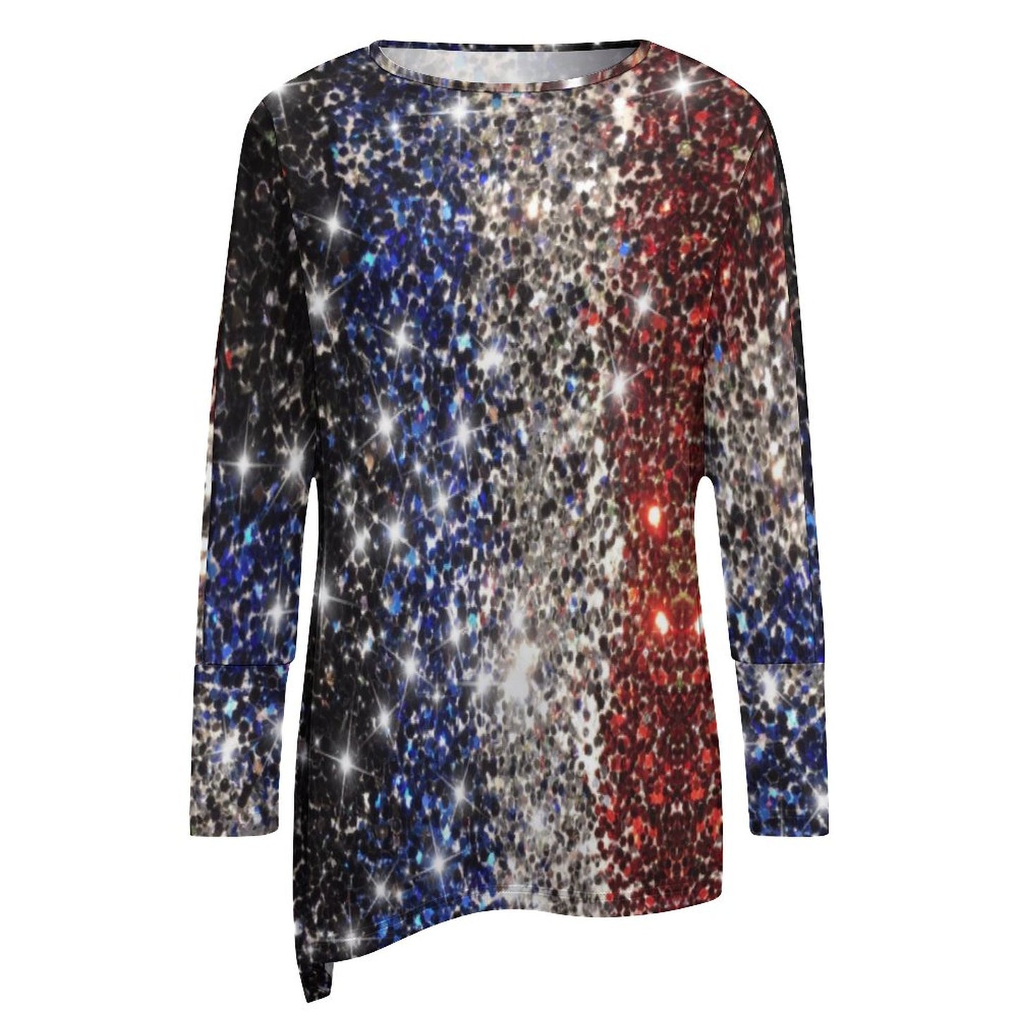 All-Over Print Women's Irregular Pullover Long Sleeve T-Shirt
