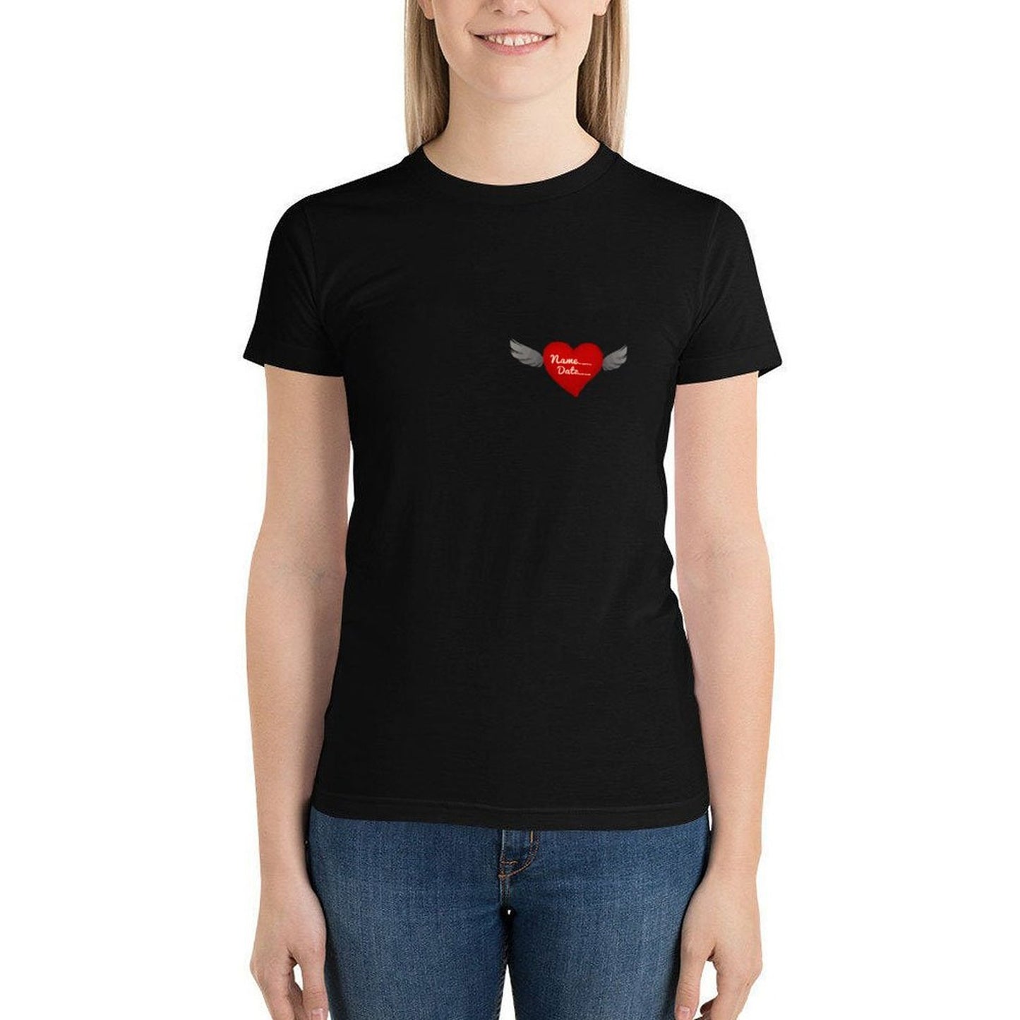100% Cotton Women's Short Sleeve T-Shirt(front and back printing)