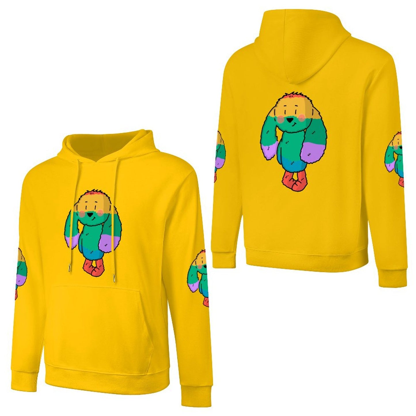 100% Cotton Multicolor Hoodie (front and back + 2 sleeve printed)